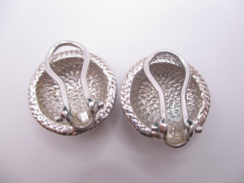 2 pairs vtg MCM clip on spiral drop dangle gold silver black glass earrings E19 - Picture 3 of 6