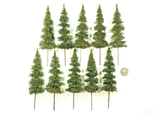 10 pcs 6" ELK RIVER PINES Top Quality HO O Model Trees Railroad Scenery 28mm RPG - Picture 1 of 10