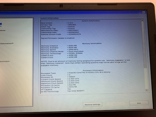 Dell Latitude 3570 15.6" i3-6100U 2.30GHz 8GB RAM No HDD/SSD Bad Webcam - Parts - Picture 2 of 11