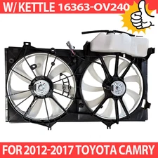 For 2012-2017 Toyota Camry AC Dual Radiator Condenser Cooling Fan W/ kettle