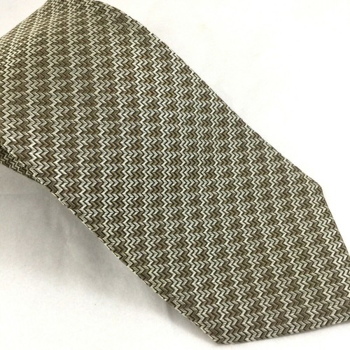 Armani Collezioni Tie 100% Silk Necktie Men Brown Gray Chevron 59"L 4"W Italy - Picture 2 of 5