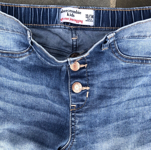 Abercrombie Kids Girls size 13/14 High-Rise Pull-On Jean Leggings Distressed - Picture 3 of 6