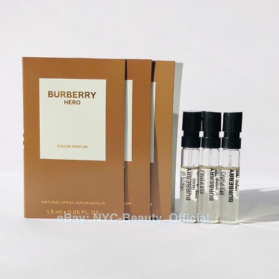 Lot of 3 - Burberry Hero Eau De Parfum EDP Sample Spray 1.5