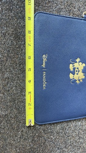 Nuova borsa a tracolla Disney Pandora con cerniera oro blu navy topolino e minnie - Foto 7 di 8
