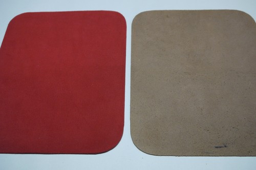 2 Leather Mouse Pads. Brown and Red Made in USA - Picture 4 of 4