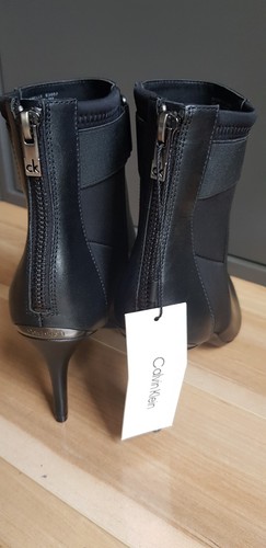 Stivaletti stiletto nuovi originali uk5 eu38 CALVIN KLEIN Giamelle in pelle nera - Foto 19 di 24