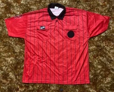 Official Sports International  Soccer Mens Short Sleeve Red Referee Jersey  XXL