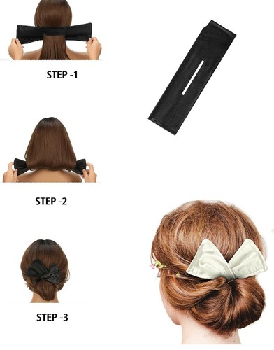 Corbata para el cabello hábil con clip francés con orificio en moño medio moldeadores alambre - Imagen 5 de 30