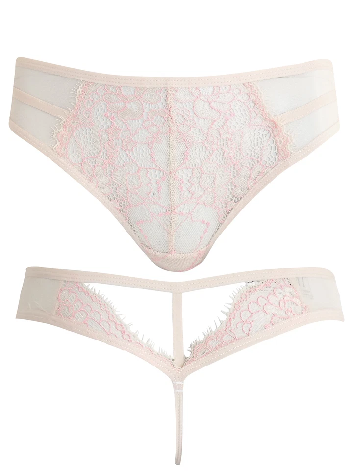 M&S NUDE Low Rise Lace Thong - Image 3 of 4