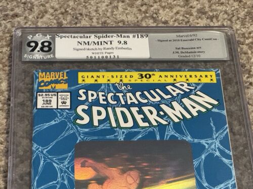 Spider-Man 30th Hologram Cover Set PGX Signature 9.8 ~ Sketched Randy Emberlien - Picture 4 of 17