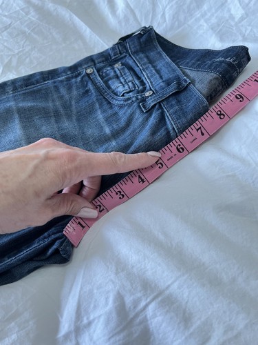 7 For All Mankind | Women SZ 26 | Wideleg Crop Dojo Jeans | Capri Pant Blue 7’s - Picture 8 of 10