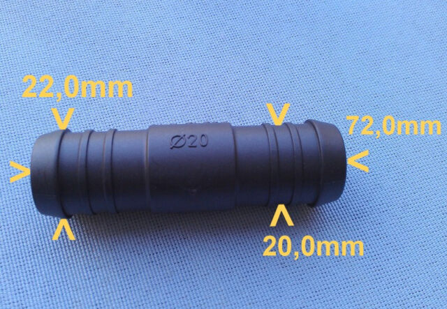 2x Schlauchverbinder RGV 20 mm 20 mm Connector 72mm gerader schwarz 82A 2x Schlauchverbinder RGV 20 mm 20 mm Connector 72mm gerader schwarz 82A