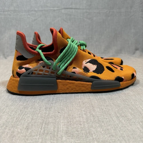 Adidas X Pharrell Williams HU NMD Shoe Men's 10.5 Human Race Animal Print Orange