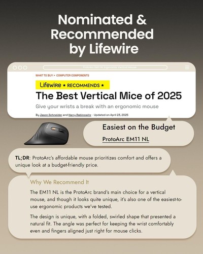 Ergonomic Bluetooth Vertical Mouse - 3 Device Connectivity & Rechargeable Design - Picture 8 of 10