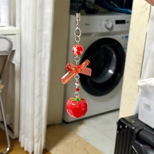 Tomato Shaped Keyring Pendant Perfect for Collectors of Interesting Accessories - Zdjęcie 4 z 7