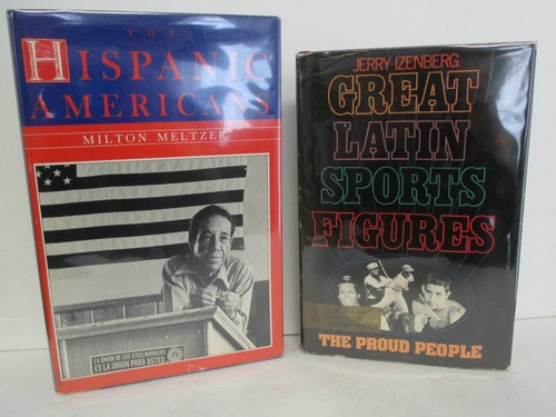 Lot of 2 HC Books: HISPANIC AMERICANS by Meltzer & GREAT LATIN SPORTS FIGURES - Picture 1 of 3