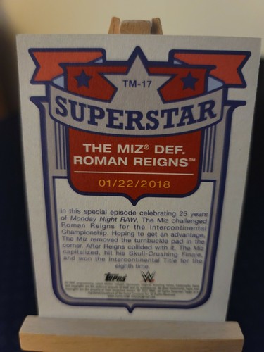 THE MIZ 2021 Topps WWE Heritage Superstar 2018 TM-17 - Foto 2 di 2