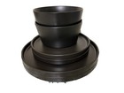 Stone Lian Stoneware Dinnerset, Black Matte Service For 2