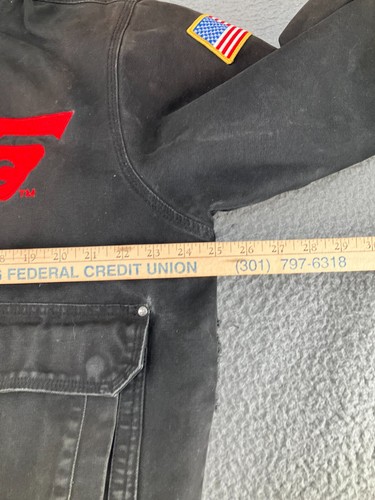 Vintage Snap On Jacket Mens Large Black Canvas Quilt Lined Heavyweight Workwear - Picture 8 of 24