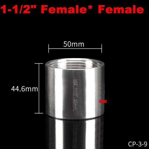 Threaded Pipe Fittings Straight Connector304 Stainless Steel 1/8"~4" BSP Female - Picture 13 of 24