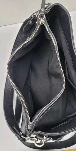 Viola Castellani Italian Pebbled Leather Black Shoulder/Tote/Crossbody Bag - Picture 11 of 12