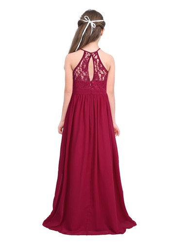 Niños Vestidos de Dama de honor Brillante Lentejuelas Gasa Maxi Vestido Flor Niñas Vestido - Imagen 29 de 65