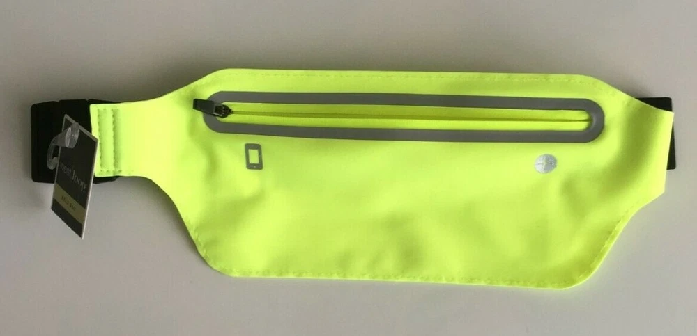 Belt Bag Neon Colors Holds Phone Cards Keys Money Zip Close Adjustable Belt NWT