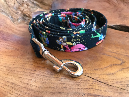 Custom 6 Foot Dog Leash - Princess, Frog, Medieval Fabric - Picture 6 of 8