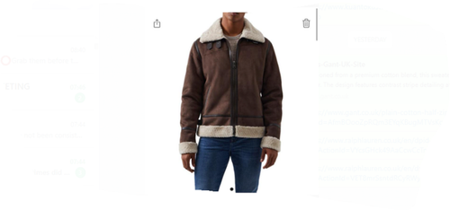 French Connection Men's Dark Brown Flight Faux Shearling Jacket £185 - Picture 3 of 12