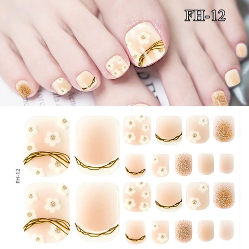 Full Size Solid Colour Manicure Self-Adhesive Stick Toe Nail Wraps Gel Stickers - Picture 47 of 76