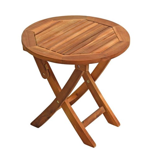 Klapptisch Balkontisch Beistelltisch 48 cm Rund Akazienholz Tisch Gartentisch - Bild 1 von 12