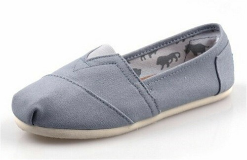 Zapatos TOM Unisex Informales Planos Lisos Lona Ocio Mocasín Zapatos Talla Grande - Imagen 9 de 28
