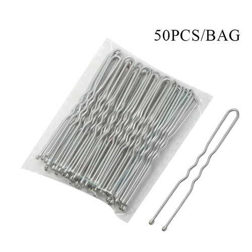 Pinza de pelo en forma de U negra moño pinzas oro plata ondulada salón horquilla regalo 50 piezas - Imagen 10 de 15