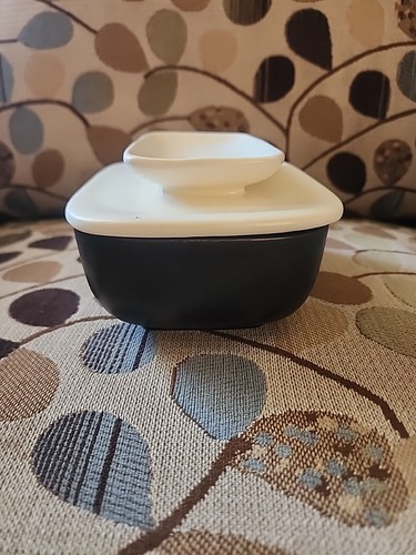Royal Haeger R1480 Covered Dish Black And White Vintage - Bild 12 von 12
