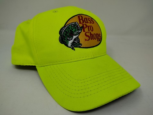Bass Pro Shops Fluorescent Safety Neon Yellow Mesh Snapback Hat Cap Green