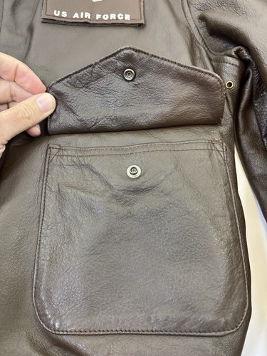 Cooper A-2 Brown Goatskin Leather Bomber Jacket Mens 48L Air Force USAF Vintage - Picture 9 of 20