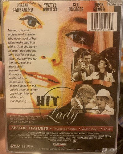 SEALED Hit Lady (DVD, 2001) Yvette Mimieux Dack Rambo Campanella Movie - Foto 2 di 2