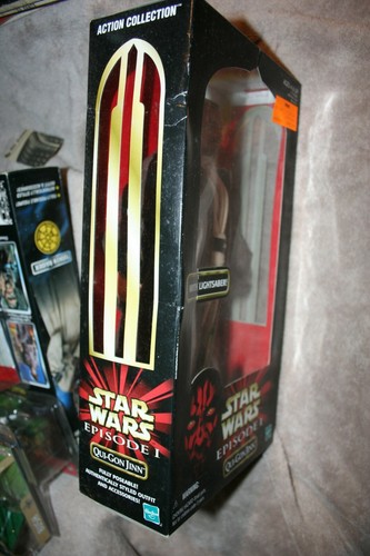 "Figura posable Qui-Gon Jinn 11"" Star Wars Episodio 1 Hasbro 1998" Sellada en caja - Imagen 3 de 5