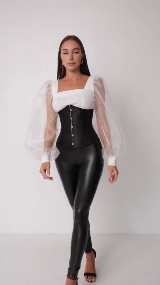 Damen Korsett Bustier Gothic - Vampire Top Für Halloween & Kostümparty