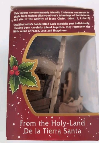 Christmas Nativity ornaments from Israel Holy Land Bethlehem olive wood NEW - Picture 6 of 7