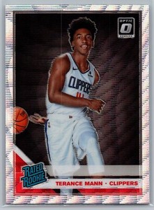 2019-20 Donruss Optic #165 Terance Mann Silver Wave Prizm Los Angeles Clippers