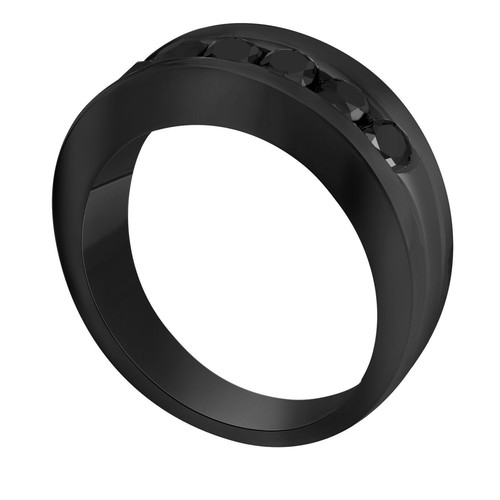 3 Carat His & Hers Wedding Bands, Enhanced Black Diamond 14K Black Gold Handmade - Bild 4 von 5