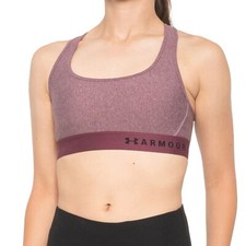 NWT Women's Under Armour Medium Impact Purple Light Heather Crossback Sports Bra