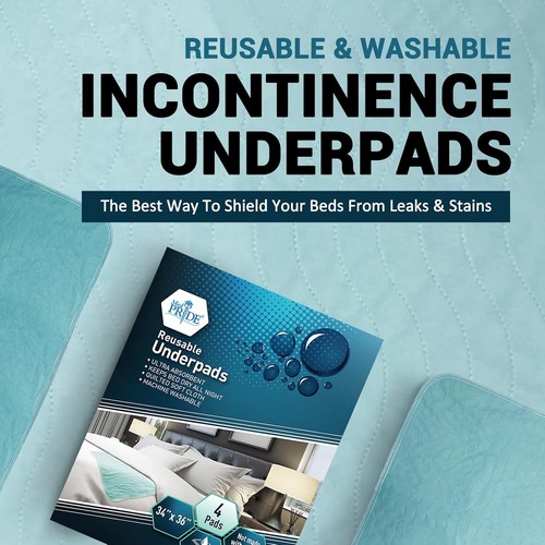 Copriletto Lavabile Riutilizzabile per Incontinenza Adulti Donna 34x36 Antiperdite Confezione da 4 - Foto 4 di 8