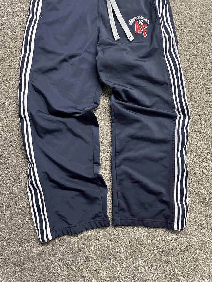 Pantalones deportivos Y2K Vintage Abercrombie & Fitch Track Corbata Cintura Rayas Azul Marino M Foto 4 de 4