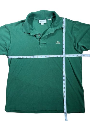 Classic Lacoste Crocodile Logo Polo Collared Shirt 2000s Bright Green Medium 4 - Picture 6 of 6