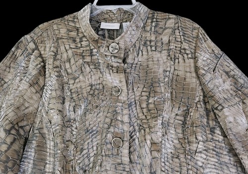 Chico's PYTHON PRINCESS MARCELA MUSTER schimmernde leichte JACKE 3 (16) neu mit Etikett 129 $ - Bild 9 von 17