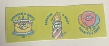 Happy Birthday Scratch N Sniff Small Sticker Strip Of 3 Stickers