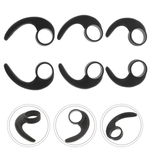 6 Pcs Ohrflügel Schwarze Haken Arbeit Kopfhörerhaken Sport-Kopfhörerhaken - 第 4/12 張圖片