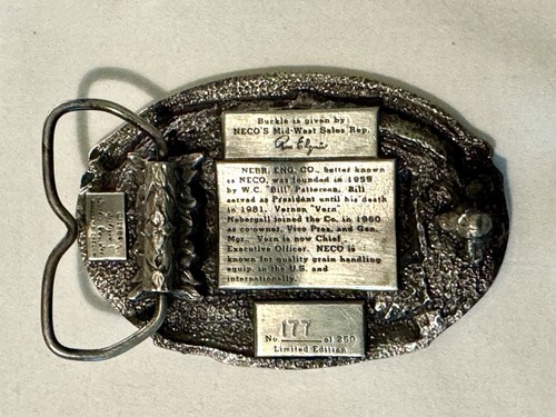 Vintage 1984 NECO Nebraska Engineering 3D Siskiyou Belt Buckle Limited 177/250 - Picture 7 of 15